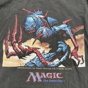 Magic The Gathering T-Shirt Mens XL Black 1998 Mindwarper Paolo Parente Vintage